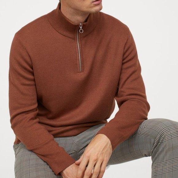 NWOT H&M Sweatshirt Quarter Zip Jersey Material Size XS - Picture 1 of 3